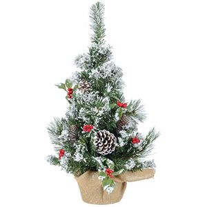 Mr Crimbo Decorated Artificial Mini Christmas Tree Red Berries 60cm Tall Green Pine Indoor Mr Crimbo Decorated Artificial Mini Christmas Tree Red Berries 60cm Tall Green Pine Indoor