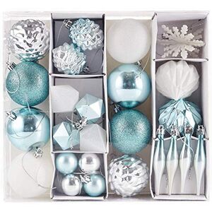 HEITMANN DECO Set of 29 Christmas Tree Baubles Assortment – Christmas Decorations Turquoise Silver White for Hanging – Plastic Christmas Tree Decorations Turquoise White Silver HEITMANN DECO Set of 29 Christmas Tree Baubles Assortment – Christmas Decorations Turquoise Silver White for Hanging – Plastic Christmas Tree Decorations Turquoise White Silver