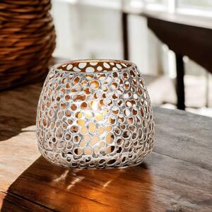 GILDE Chico Metal Lantern Table Decoration Colour: Silver Antique Finish Matt Decorative Candle Holder for Tea Lights or Small Pillar Candles Height 12 cm GILDE Chico Metal Lantern Table Decoration Colour: Silver Antique Finish Matt Decorative Candle Holder for Tea Lights or Small Pillar Candles Height 12 cm