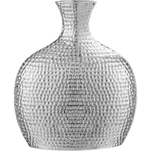 Torre & Tagus Hammered Ceramic Bottle Vase, Tall, Silver Torre & Tagus Hammered Ceramic Bottle Vase, Tall, Silver
