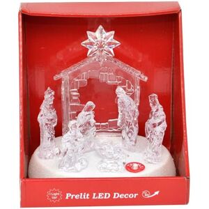 SHATCHI 20cm Christmas Pre-Lit LED Musical Nativity Scene Acrylic Sculpture Battery Operated Light Up Xmas Tabletop Home Decorations SHATCHI 20cm Christmas Pre-Lit LED Musical Nativity Scene Acrylic Sculpture Battery Operated Light Up Xmas Tabletop Home Decorations