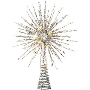 WeRChristmas Glitter Star Tree Topper with 25 Chasing Warm LED Lights, Multi-Colour, 32cm WeRChristmas Glitter Star Tree Topper with 25 Chasing Warm LED Lights, Multi-Colour, 32cm