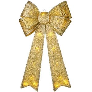 WeRChristmas Large Christmas Bow Decoration with 25 Chasing Warm LED Lights, Multi-Colour, 1cm WeRChristmas Large Christmas Bow Decoration with 25 Chasing Warm LED Lights, Multi-Colour, 1cm