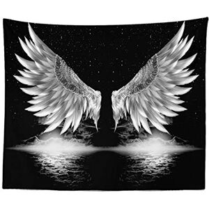 YlobdolY Black And White Tapestry Wall Hanging, Aesthetic Trippy Boho Psychedelic Funny Hippie Wall Tapestry Angel Wings Art Decor for Bedroom Living Room College Dorm,200×150 Cm (80×60 Inch) YlobdolY Black And White Tapestry Wall Hanging, Aesthetic Trippy Boho Psychedelic Funny Hippie Wall Tapestry Angel Wings Art Decor for Bedroom Living Room College Dorm,200×150 Cm (80×60 Inch)