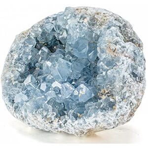 Kalifano Raw AAA+ Celestite Crystal Cluster Geode High Energy Natural Celestine Stone Reiki Wicca Celestita Rock with Healing and Calming Effects (Family Owned and Operated) Kalifano Raw AAA+ Celestite Crystal Cluster Geode High Energy Natural Celestine Stone Reiki Wicca Celestita Rock with Healing and Calming Effects (Family Owned and Operated)