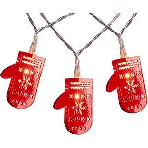 WeRChristmas Pre-Lit Santa Gloves LED Light String, Red, 5cm WeRChristmas Pre-Lit Santa Gloves LED Light String, Red, 5cm