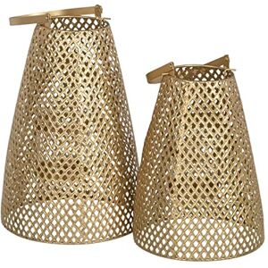 BigBuy Home Candle Lantern Gold Metal 20 x 20 x 31 cm (Pack of 2) BigBuy Home Candle Lantern Gold Metal 20 x 20 x 31 cm (Pack of 2)