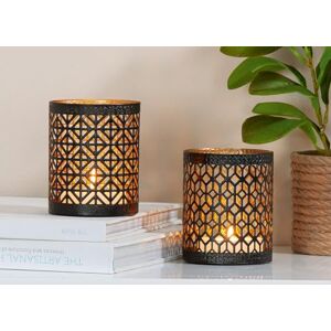 AlexandreHouse Pack of 12 Tealight Candle Holder, Metal, Black, Gold-colored, PU 12, 2 assorted, H. 10 cm, D. 9 cm AlexandreHouse Pack of 12 Tealight Candle Holder, Metal, Black, Gold-colored, PU 12, 2 assorted, H. 10 cm, D. 9 cm