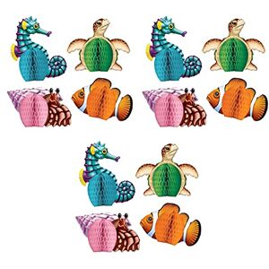 Beistle S50449AZ3 12 Piece Ocean Theme Animal Centerpieces for Luau Beach Under The Sea Table Decorations Mermaid Birthday Party Supplies, Paper, Multicolor Beistle S50449AZ3 12 Piece Ocean Theme Animal Centerpieces for Luau Beach Under The Sea Table Decorations Mermaid Birthday Party Supplies, Paper, Multicolor