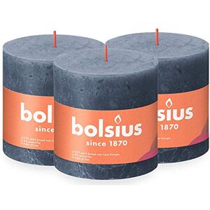 BOLSIUS Rustic Pillar Candle XXL Dark Blue Pack of 3 Long Burning Time of 62 Hours Household Candle Interior Decoration Unscented Includes Natural Vegan Wax No Palm Oil 10 x 10 cm BOLSIUS Rustic Pillar Candle XXL Dark Blue Pack of 3 Long Burning Time of 62 Hours Household Candle Interior Decoration Unscented Includes Natural Vegan Wax No Palm Oil 10 x 10 cm