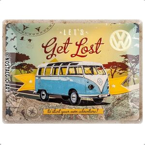 Nostalgic-Art Retro Tin Sign – Volkswagen Bulli T1 – Let's Get Lost – VW Bus gift idea, Metal Plaque, 30 x 40 cm Nostalgic-Art Retro Tin Sign – Volkswagen Bulli T1 – Let's Get Lost – VW Bus gift idea, Metal Plaque, 30 x 40 cm