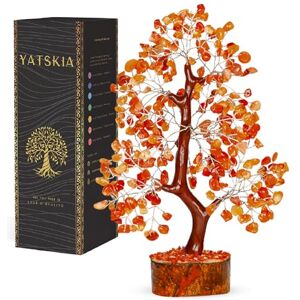 YATSKIA Carnelian Crystal Gem Tree, Stone Tree, Crystal Tree for Positive Energy, Healing Crystals, Chakra Tree of Life, Gemstones and Crystals YATSKIA Carnelian Crystal Gem Tree, Stone Tree, Crystal Tree for Positive Energy, Healing Crystals, Chakra Tree of Life, Gemstones and Crystals