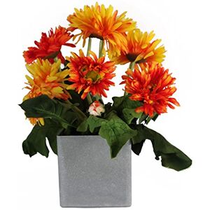 Leaf Artificial Potted Daisy Plant, Orange Potted Daisy, 33cm Leaf Artificial Potted Daisy Plant, Orange Potted Daisy, 33cm