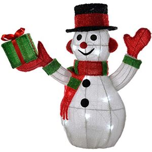 WeRChristmas Pre-Lit Tinsel Snowman with 10 LED Lights Christmas Decoration, 45 cm Small, Multi-Colour WeRChristmas Pre-Lit Tinsel Snowman with 10 LED Lights Christmas Decoration, 45 cm Small, Multi-Colour