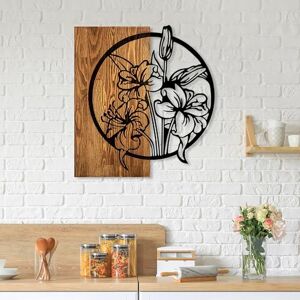 Wallity Elegant Decorative Wooden Wall Accessory, 53 x 57 cm, 100% Real Wood (3 cm) & Metal (1.5 mm), Unique Walnut & Black Finish, Perfect for Home Decor Wallity Elegant Decorative Wooden Wall Accessory, 53 x 57 cm, 100% Real Wood (3 cm) & Metal (1.5 mm), Unique Walnut & Black Finish, Perfect for Home Decor