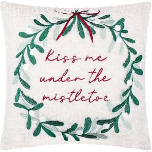 furn. Holly Wreath Feather Filled Cushion – Embroidered Festive Christmas Bouclé Pillow with Velvet Reverse (Multicolour 45x45cm) furn. Holly Wreath Feather Filled Cushion – Embroidered Festive Christmas Bouclé Pillow with Velvet Reverse (Multicolour 45x45cm)