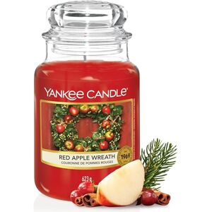 Yankee Candle Scented Candle Red Apple Wreath Large Jar Candle Long Burning Candles: up to 150 Hours Yankee Candle Scented Candle Red Apple Wreath Large Jar Candle Long Burning Candles: up to 150 Hours