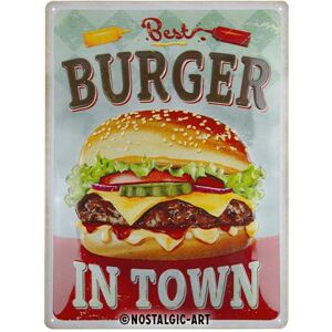 Nostalgic-Art Retro tin sign, 30 x 40 cm, Best Burger in Town – Gift idea for diner fans, made of metal, vintage design Nostalgic-Art Retro tin sign, 30 x 40 cm, Best Burger in Town – Gift idea for diner fans, made of metal, vintage design