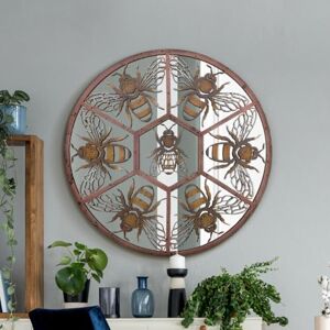 MirrorOutlet The Kirkby Rustic Metal Round Bumble Bee Decorative Wall Mirror 32" X 32" (80CM X 80CM) MirrorOutlet The Kirkby Rustic Metal Round Bumble Bee Decorative Wall Mirror 32" X 32" (80CM X 80CM)