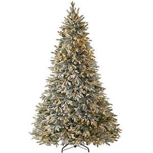 WeRChristmas Pre-Lit Frosted Snow Christmas Tree with 450 Chasing Warm LED Lights, Multi-Colour, 6.5 feet/1.95m WeRChristmas Pre-Lit Frosted Snow Christmas Tree with 450 Chasing Warm LED Lights, Multi-Colour, 6.5 feet/1.95m
