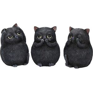 Nemesis Now Three Wise Fat Cats 8.5cm Figurine, Resin, Black Nemesis Now Three Wise Fat Cats 8.5cm Figurine, Resin, Black