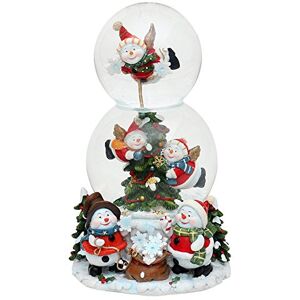 Dekohelden24 XXL double snow globe, snowman with music box, dimensions (H x W x H): approx. 20.5 x 12.5 cm/diameter 6 and 10 cm, 500898, snowmen, dimensions (L x W x H): 15 x 15 x 20 cm, ball Dekohelden24 XXL double snow globe, snowman with music box, dimensions (H x W x H): approx. 20.5 x 12.5 cm/diameter 6 and 10 cm, 500898, snowmen, dimensions (L x W x H): 15 x 15 x 20 cm, ball