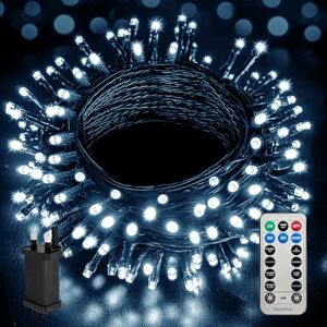 Desiretech LED Plug-in Christmas Lights Waterproof Holiday String Lights with Remote, 8 Modes, Timer for Christmas Trees, Garlands, Wreaths and Festive Decor, Dimmable (Cool White, 30m / 300 LED) Desiretech LED Plug-in Christmas Lights Waterproof Holiday String Lights with Remote, 8 Modes, Timer for Christmas Trees, Garlands, Wreaths and Festive Decor, Dimmable (Cool White, 30m / 300 LED)