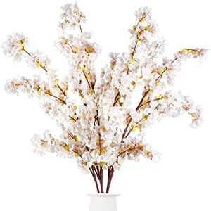 Sggvecsy Artificial Cherry Blossom Branches Faux Cherry Flowers 39 Inch Peach Branches Silk Tall Stems for Home Wedding Table Vase Decor (3 Pcs, Ivory) Sggvecsy Artificial Cherry Blossom Branches Faux Cherry Flowers 39 Inch Peach Branches Silk Tall Stems for Home Wedding Table Vase Decor (3 Pcs, Ivory)