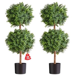 VEVOR Artificial Topiary Boxwood Double Ball, 2 Set 914mm Faux Boxwood Plant Balls, Fake Silk Tree Look Real, Easy Assembly for Decor Front Porch Outdoor Patio Garden Balcony Backyard Indoor VEVOR Artificial Topiary Boxwood Double Ball, 2 Set 914mm Faux Boxwood Plant Balls, Fake Silk Tree Look Real, Easy Assembly for Decor Front Porch Outdoor Patio Garden Balcony Backyard Indoor