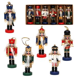 Dekohelden24 520242 Tree Decorations with Nutcracker Design Set of 6 Approx. 8 cm Multi-Coloured Dekohelden24 520242 Tree Decorations with Nutcracker Design Set of 6 Approx. 8 cm Multi-Coloured