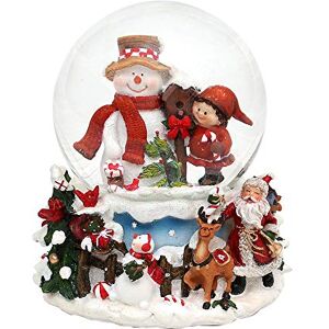 Dekohelden24 Snow globe snowman with child on elaborately decorated base, with musical mechanism, melody: White Christmas, dimensions (L x W x H): 12.5 x 12 x 14.5 cm, ball diameter 10 cm Dekohelden24 Snow globe snowman with child on elaborately decorated base, with musical mechanism, melody: White Christmas, dimensions (L x W x H): 12.5 x 12 x 14.5 cm, ball diameter 10 cm