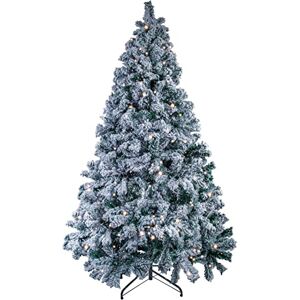 Uten Snow Christmas Tree, 5Ft/1.5m Locked Christmas Tree White and Green, Solid Metal Stand for Xmas Christmas Holiday Decoration with Lights Uten Snow Christmas Tree, 5Ft/1.5m Locked Christmas Tree White and Green, Solid Metal Stand for Xmas Christmas Holiday Decoration with Lights