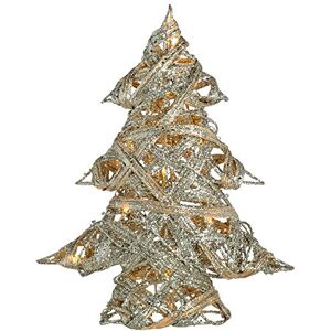 WeRChristmas Pre-Lit Silver Woven Rattan Warm White LED Christmas Tree Glitter Coating, 33 cm Multi-Colour WeRChristmas Pre-Lit Silver Woven Rattan Warm White LED Christmas Tree Glitter Coating, 33 cm Multi-Colour