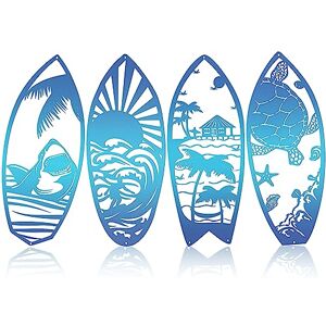 Beyoogeem 4Pcs Surf Board Metal Wall Art Decor Surfboard Shark Waves Beach Surfer Sea Turtle Signs Tropical Surfboard Palm Tree Decor Home Hanging Wall Art Wall Sculptures Decorations for Wall Door(Blue) Beyoogeem 4Pcs Surf Board Metal Wall Art Decor Surfboard Shark Waves Beach Surfer Sea Turtle Signs Tropical Surfboard Palm Tree Decor Home Hanging Wall Art Wall Sculptures Decorations for Wall Door(Blue)