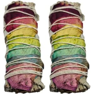 VIE Pack of 2, White Sage with Chakra Petals Sage Smudge Sticks(4”)–Premium,Natural & Ethically Sourced for Smudging,Home Cleansing & Energy Healing Remove Negative Energy Spiritual Home Gift VIE Pack of 2, White Sage with Chakra Petals Sage Smudge Sticks(4”)–Premium,Natural & Ethically Sourced for Smudging,Home Cleansing & Energy Healing Remove Negative Energy Spiritual Home Gift