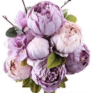 Duovlo Fake Flowers Vintage Artificial Peony Silk Flowers Wedding Home Decoration,Pack of 1 (New Purple) Duovlo Fake Flowers Vintage Artificial Peony Silk Flowers Wedding Home Decoration,Pack of 1 (New Purple)
