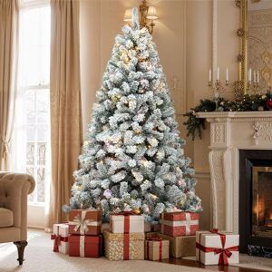 YITAHOME Artificial Christmas Tree with Snow & 250 Warm White LED Lights, 880 Tips, Realistic Pine with Easy Fold & Metal Stand, Quick Assembly for Home or Office, 182cm H x 95cm W YITAHOME Artificial Christmas Tree with Snow & 250 Warm White LED Lights, 880 Tips, Realistic Pine with Easy Fold & Metal Stand, Quick Assembly for Home or Office, 182cm H x 95cm W
