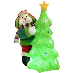 WeRChristmas Pre-Lit Snowman Christmas Tree Decoration with Colour Changing LED Light 35 cm, Multi-Colour WeRChristmas Pre-Lit Snowman Christmas Tree Decoration with Colour Changing LED Light 35 cm, Multi-Colour