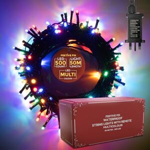 Festive Fix Christmas Tree Lights 50m, 500 LED Waterproof Light for Indoor & Outdoor Xmas Decoration, Energy-Saving Mains Powered String Lights with Timer & 8 Modes Festive Fix Christmas Tree Lights 50m, 500 LED Waterproof Light for Indoor & Outdoor Xmas Decoration, Energy-Saving Mains Powered String Lights with Timer & 8 Modes