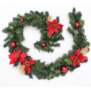 WeRChristmas Decorated Garland Christmas Decoration, 6 feet Red/Gold WeRChristmas Decorated Garland Christmas Decoration, 6 feet Red/Gold