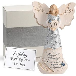 Pavilion Gift Company 82416 Elements Angels Happy 70th Birthday May Today's Wishes Fill Your Life with Happiness 6" Angel Figurine,Silver Pavilion Gift Company 82416 Elements Angels Happy 70th Birthday May Today's Wishes Fill Your Life with Happiness 6" Angel Figurine,Silver