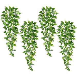 Whonline 4pcs 3.6FT Artificial Hanging Plants, Faux Pothos with 162 Leaves Each, Artificial Ivy Vine for Bedroom Wall Porch Garden Home Decor (No Basket) Whonline 4pcs 3.6FT Artificial Hanging Plants, Faux Pothos with 162 Leaves Each, Artificial Ivy Vine for Bedroom Wall Porch Garden Home Decor (No Basket)