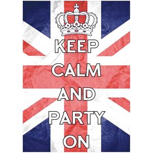 STAR CUTOUTS RD081 Keep Calm & Party On Posters – 6 Pack Cardboard Cut Out Height 44cm Ideal for British Theme, Parties, National Celebrations & VE Day Decorations STAR CUTOUTS RD081 Keep Calm & Party On Posters – 6 Pack Cardboard Cut Out Height 44cm Ideal for British Theme, Parties, National Celebrations & VE Day Decorations