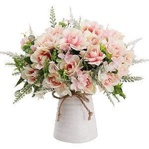 LESING Artificial Flowers with Vase for Table Centerpieces,Fake Silk Gardenia Flower in Vase Decoration for Home Office Party (Pink) LESING Artificial Flowers with Vase for Table Centerpieces,Fake Silk Gardenia Flower in Vase Decoration for Home Office Party (Pink)