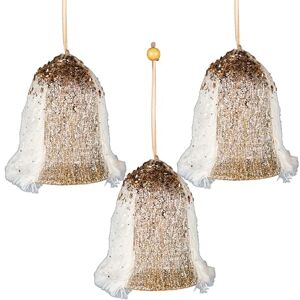 SHATCHI 3Pcs Gold Santa Bell 12cm Christmas Tree Hanging Decorations Festive Decorative Ornaments Fairy Tale Themed Xmas Tree Pendant SHATCHI 3Pcs Gold Santa Bell 12cm Christmas Tree Hanging Decorations Festive Decorative Ornaments Fairy Tale Themed Xmas Tree Pendant