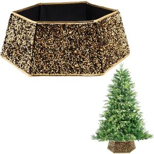 SHATCHI 26.8inch Christmas Tree Skirt Foldable Sequin Xmas Tree Stand Base Cover Collar Trunk Basket Ring for Tree Decorations SHATCHI 26.8inch Christmas Tree Skirt Foldable Sequin Xmas Tree Stand Base Cover Collar Trunk Basket Ring for Tree Decorations