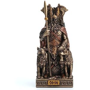 Veronese Design 3 1/2 Inches Norse God All Father Odin Sitting on Throne Miniature Resin Figurine Handpainted Bronze Finish, WU78058AP Veronese Design 3 1/2 Inches Norse God All Father Odin Sitting on Throne Miniature Resin Figurine Handpainted Bronze Finish, WU78058AP