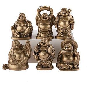 lachineuse Set of 6 Laughing Buddha Statuettes Small Buddha Figures Health, Wealth, Wisdom, Happiness Feng Shui Lucky Charm Home Decoration Gift Idea Zen Decoration Asia lachineuse Set of 6 Laughing Buddha Statuettes Small Buddha Figures Health, Wealth, Wisdom, Happiness Feng Shui Lucky Charm Home Decoration Gift Idea Zen Decoration Asia