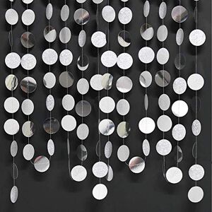 Decor365 Glitter Silver Circle Dots Garland Paper Hanging Polk Dot Streamer Party Decoration Bunting Banner Backdrop for Birthday/Wedding/Baby Shower/Engagement/Bridal Shower Party Supplies Decor365 Glitter Silver Circle Dots Garland Paper Hanging Polk Dot Streamer Party Decoration Bunting Banner Backdrop for Birthday/Wedding/Baby Shower/Engagement/Bridal Shower Party Supplies