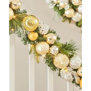 WeRChristmas Pre-Lit Decorated Garland, Silver/Champagne/Gold WeRChristmas Pre-Lit Decorated Garland, Silver/Champagne/Gold